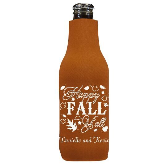 Happy Fall Y'all Bottle Koozie